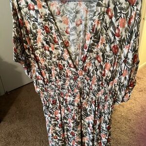 Abercrombie & Fitch Floral Print V-Neck Dress